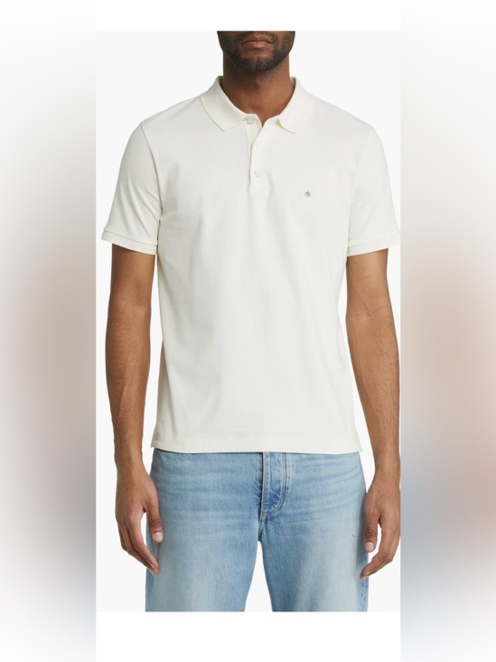 Rag & Bone Men’s Ivory 100% Prima Cotton Interlock Polo size S